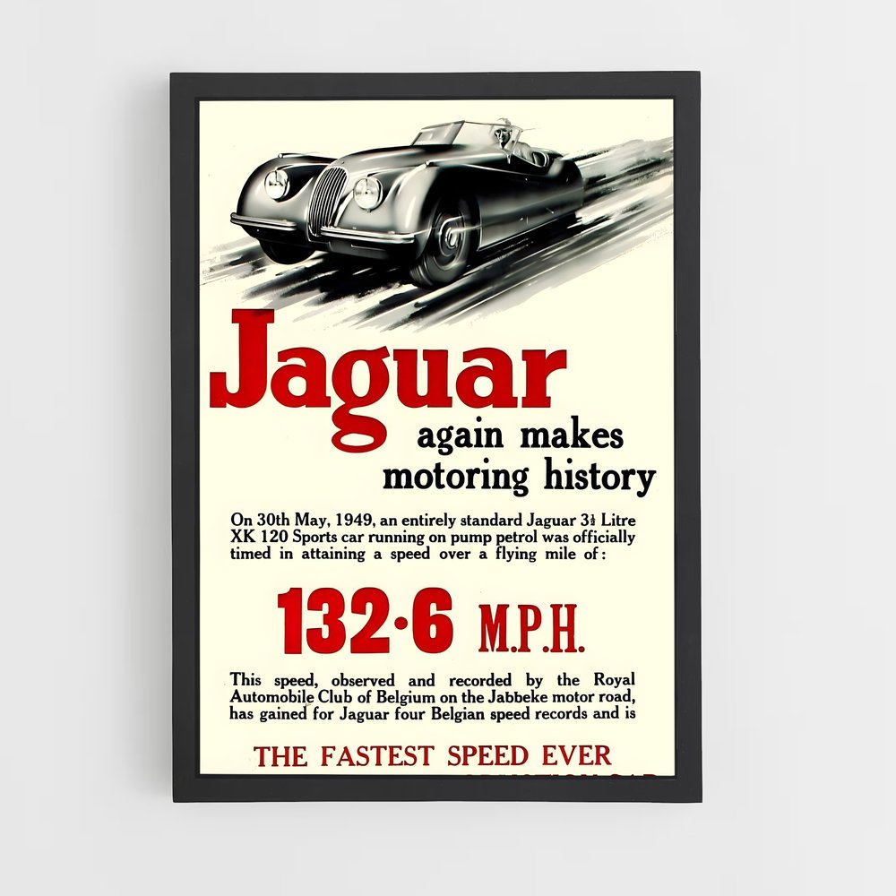 Poster Vitesse adrénaline accélération – affiche Jaguar (vue 2)