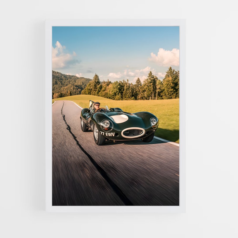 Poster Route Rétro – affiche Jaguar (vue 3)