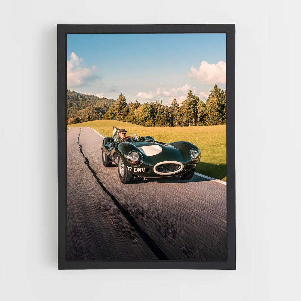 Poster Route Rétro – affiche Jaguar (vue 2)