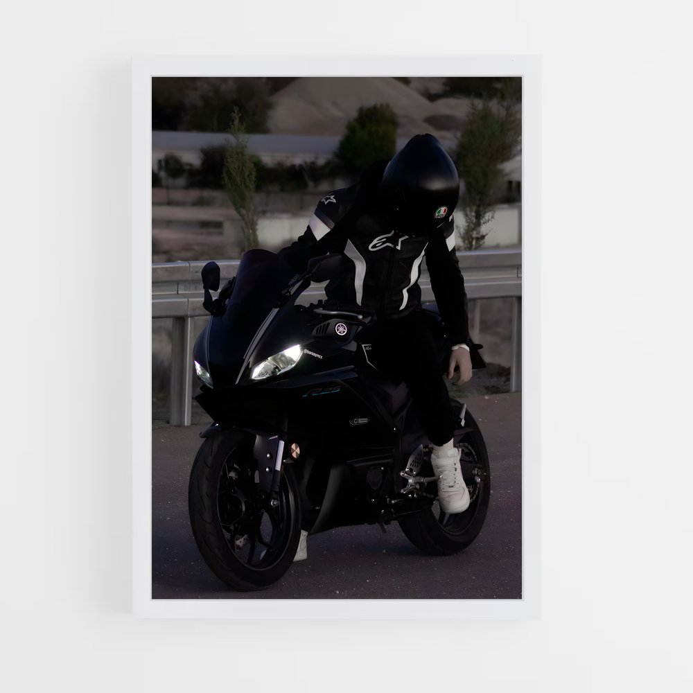 Poster L'Inconnu en Noir – affiche Yamaha (vue 3)