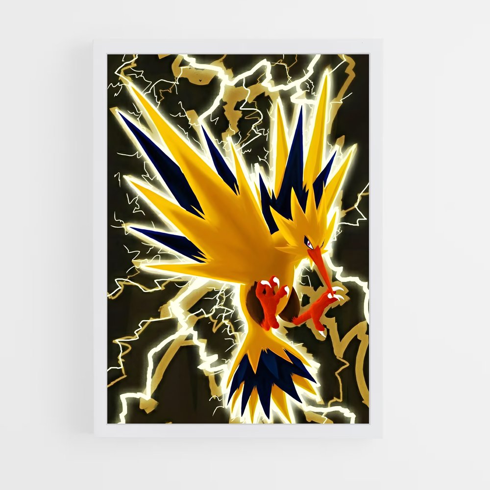Poster Zapdos Électro-Génie – affiche Pokemon (vue 3)