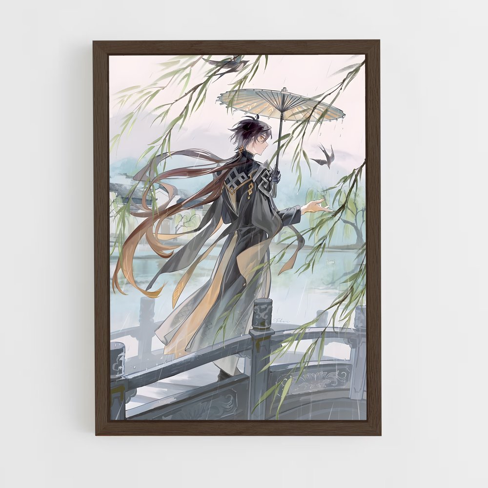 Poster Zhongli Pluie – affiche Genshin impact (vue 5)