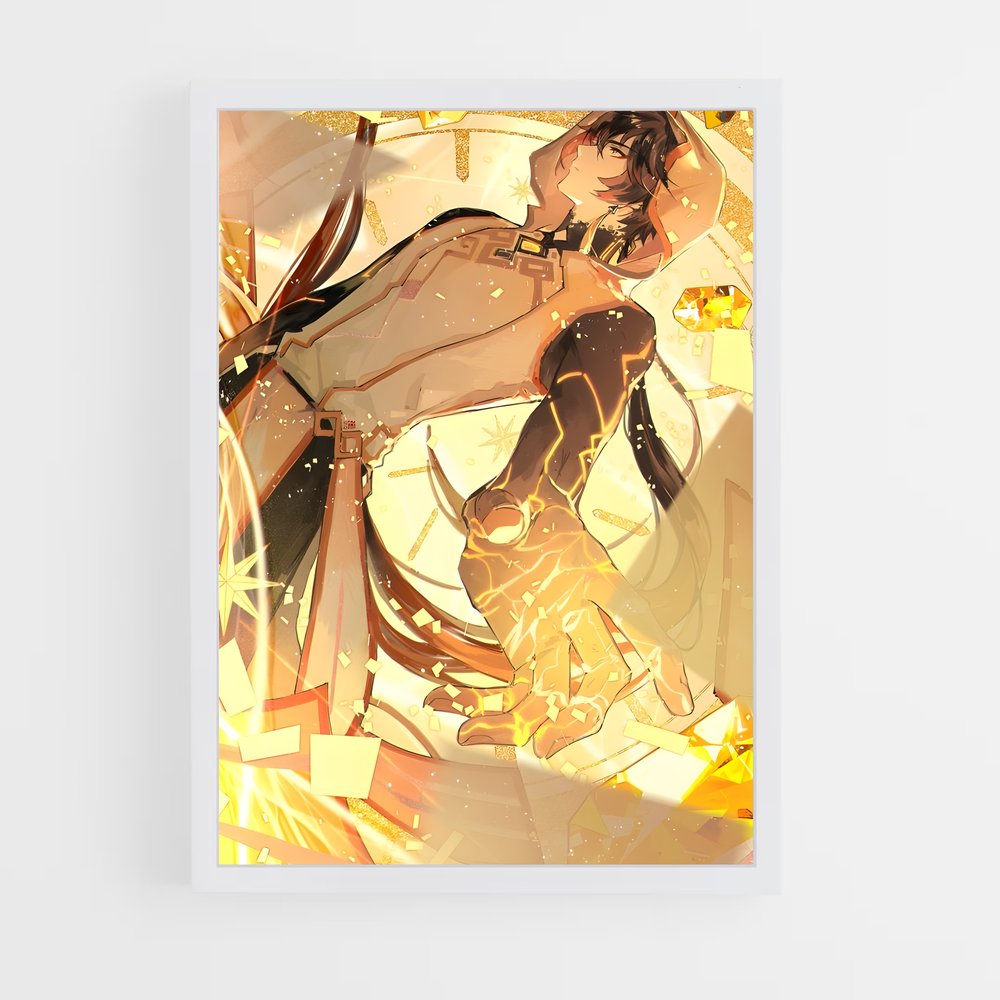 Poster Zhongli héroïne – affiche Genshin impact (vue 3)