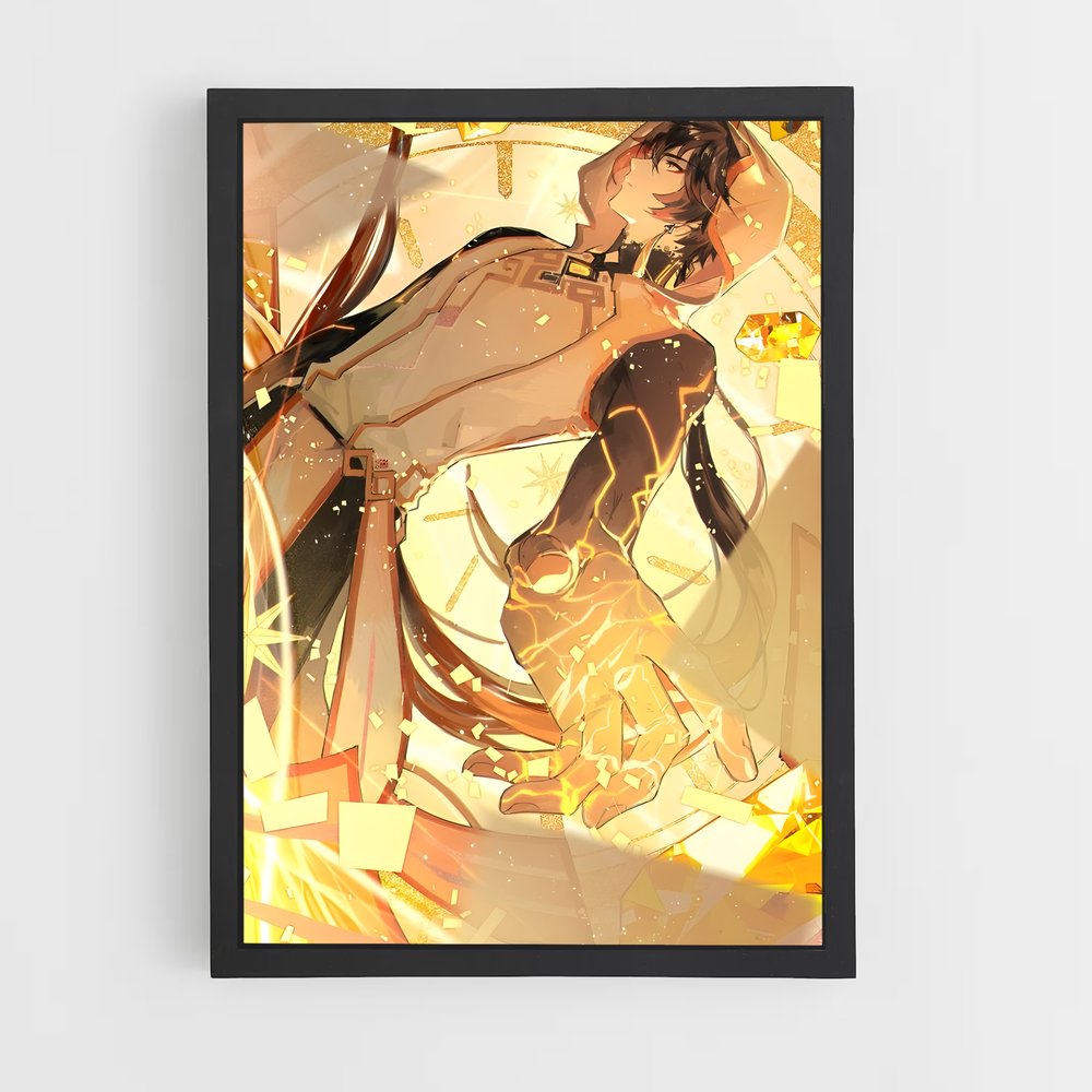 Poster Zhongli héroïne – affiche Genshin impact (vue 2)