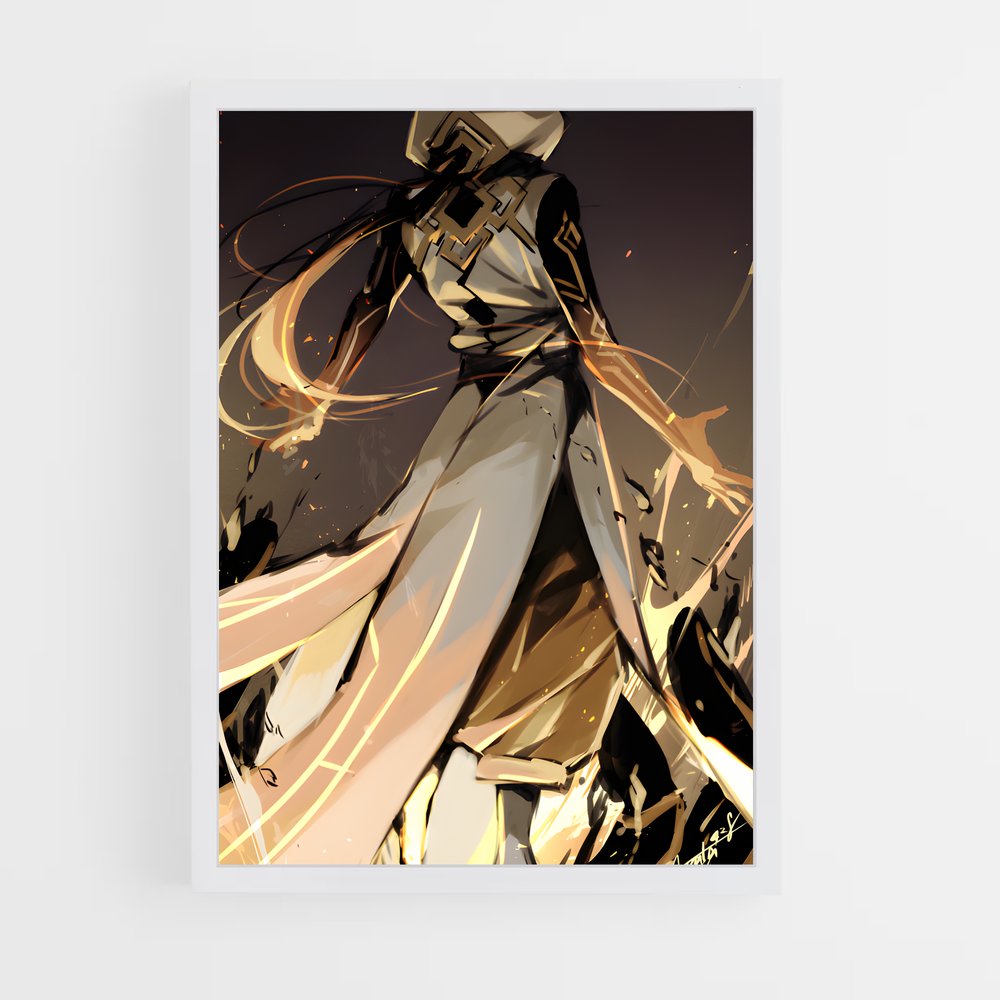 Poster Zhongli D'une – affiche Genshin impact (vue 3)