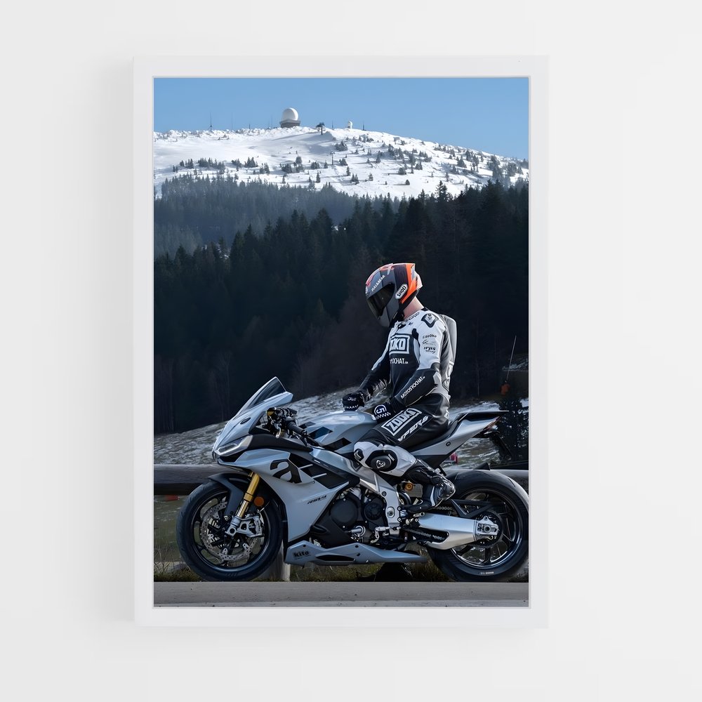 Poster Aprilia RSV4 Blanche (vue 3)