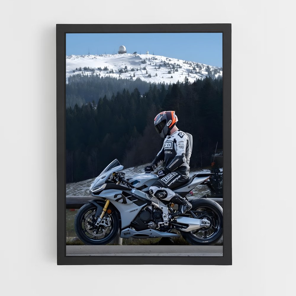 Poster Aprilia RSV4 Blanche (vue 2)