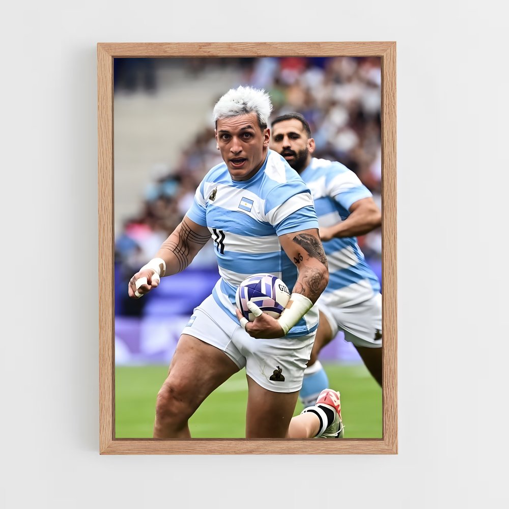 Poster Bleus et Blancs – affiche Rugby (vue 4)
