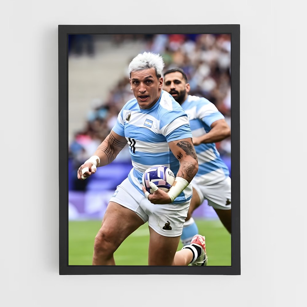 Poster Bleus et Blancs – affiche Rugby (vue 2)
