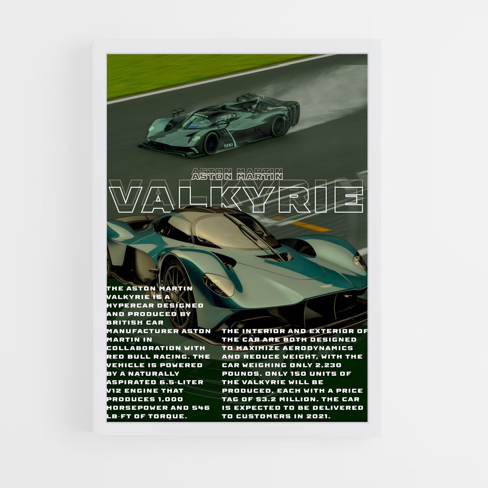 Poster Aston Martin Valkyrie (vue 3)