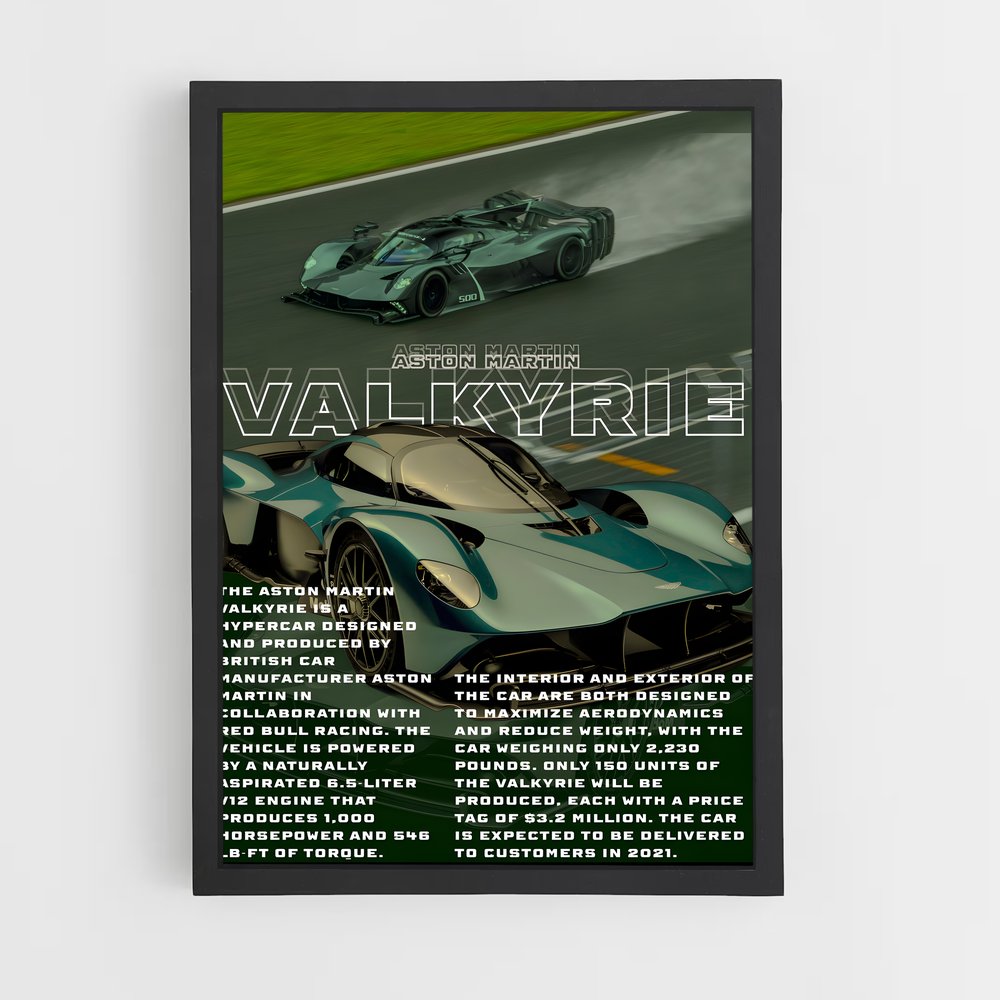 Poster Aston Martin Valkyrie (vue 2)