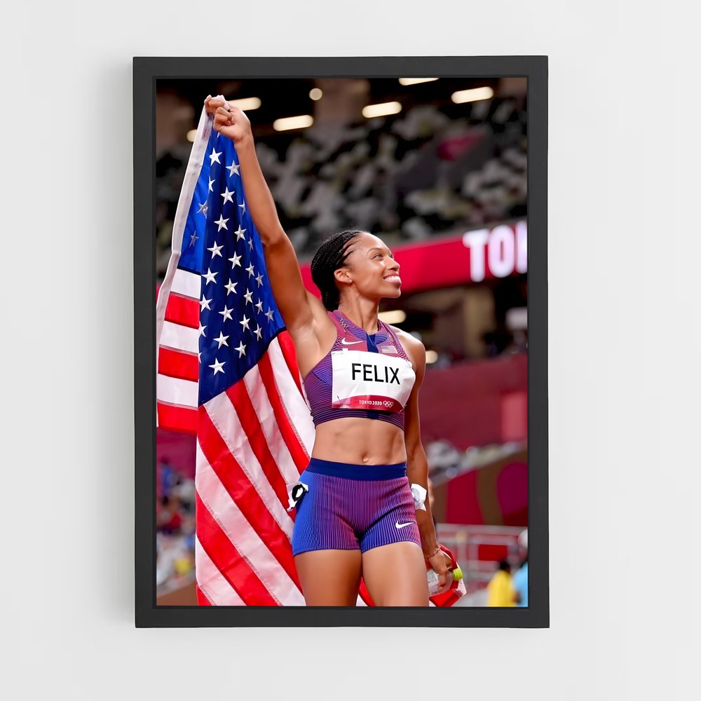 Poster Allyson Felix – affiche Athlétisme (vue 2)