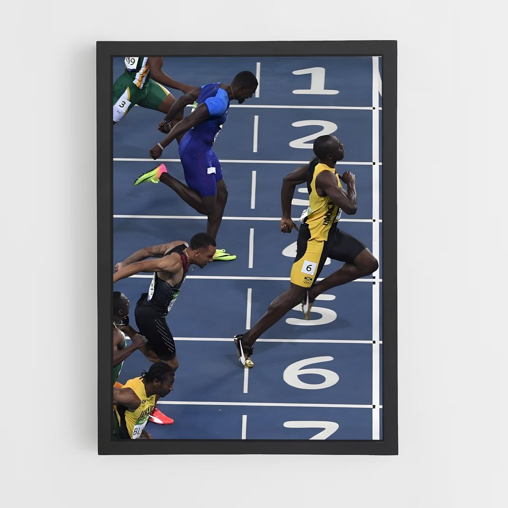 Poster 100m – affiche Athlétisme (vue 2)