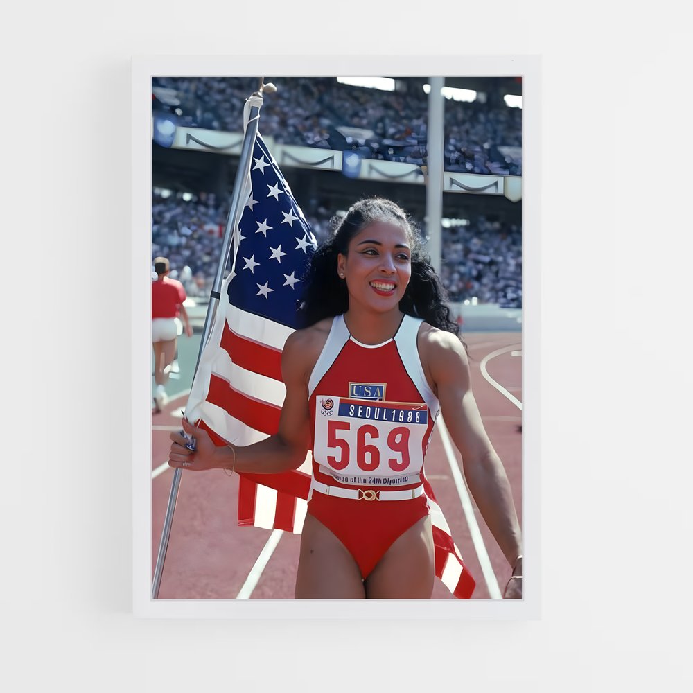 Poster JO Séoul 1988 USA – affiche Athlétisme (vue 3)