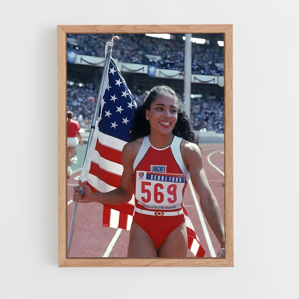 Poster JO Séoul 1988 USA – affiche Athlétisme (vue 4)