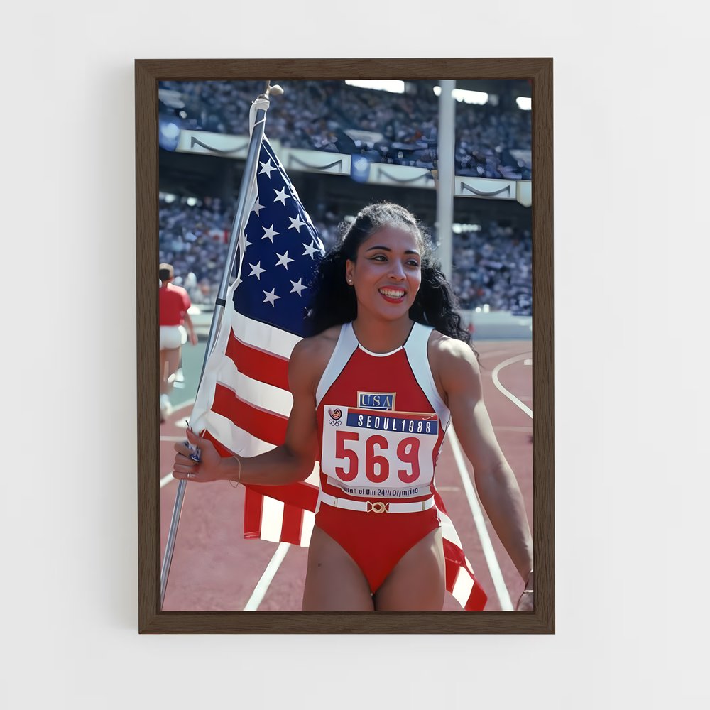 Poster JO Séoul 1988 USA – affiche Athlétisme (vue 5)