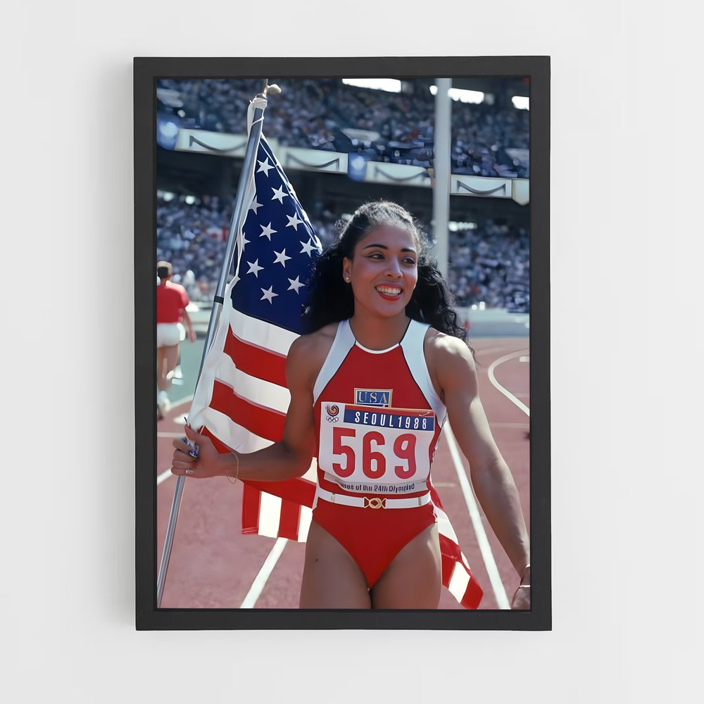 Poster JO Séoul 1988 USA – affiche Athlétisme (vue 2)