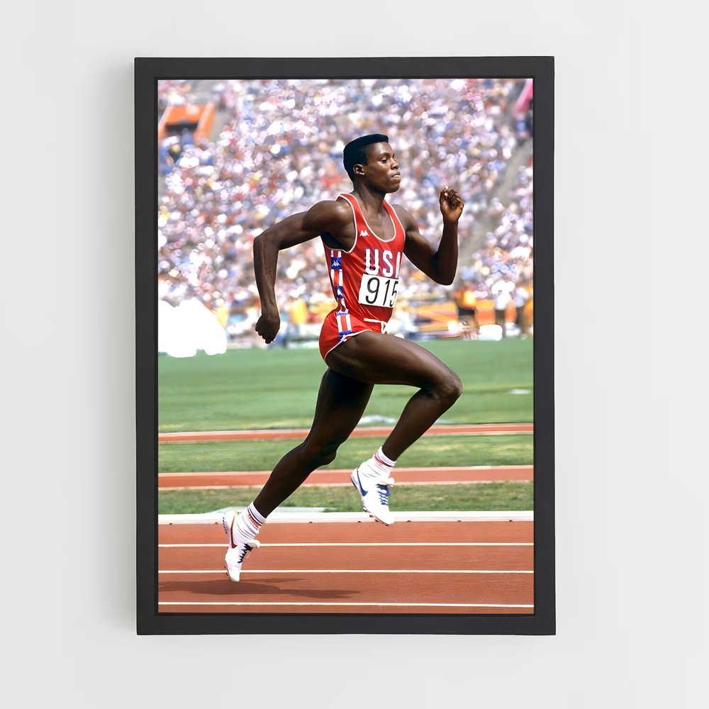 Poster Athletisme Carl Lewis – affiche Athlétisme (vue 2)