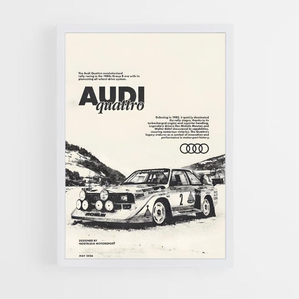Poster Audi Retro Quattro (vue 3)