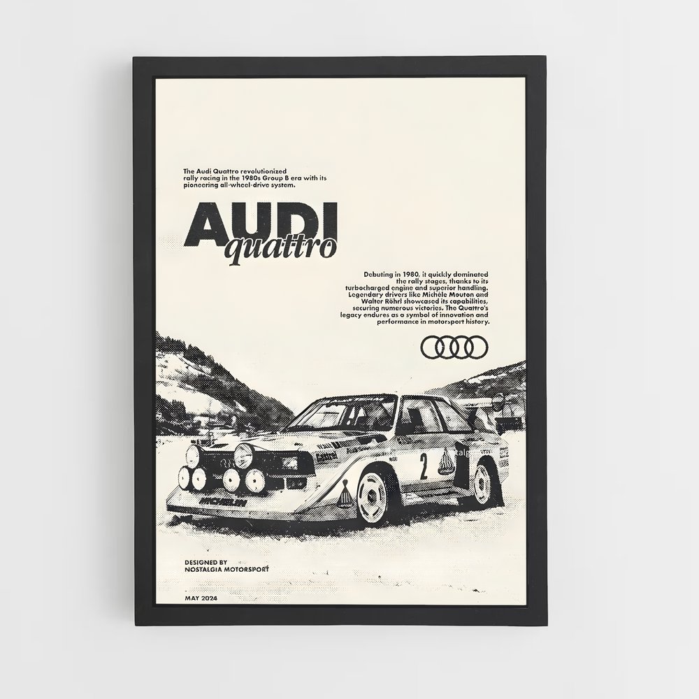 Poster Audi Retro Quattro (vue 2)