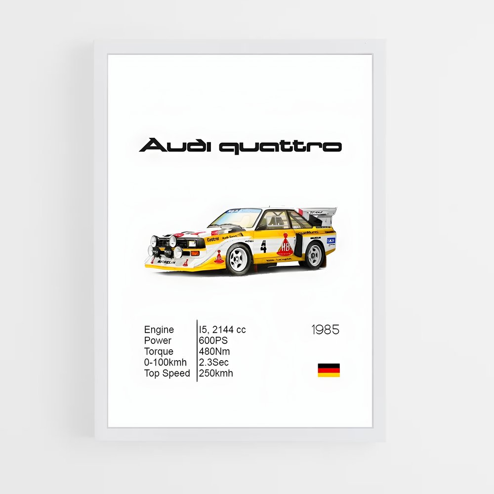 Poster Audi Quattro 1985 (vue 3)