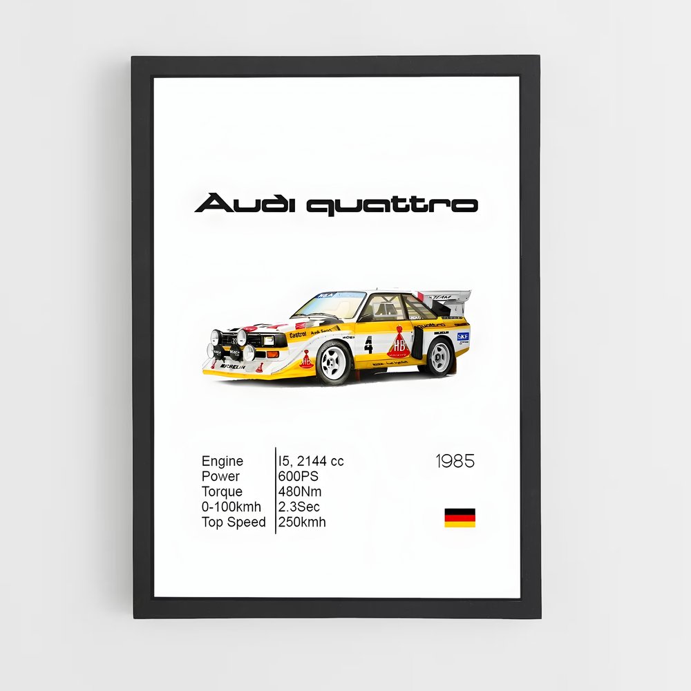 Poster Audi Quattro 1985 (vue 2)