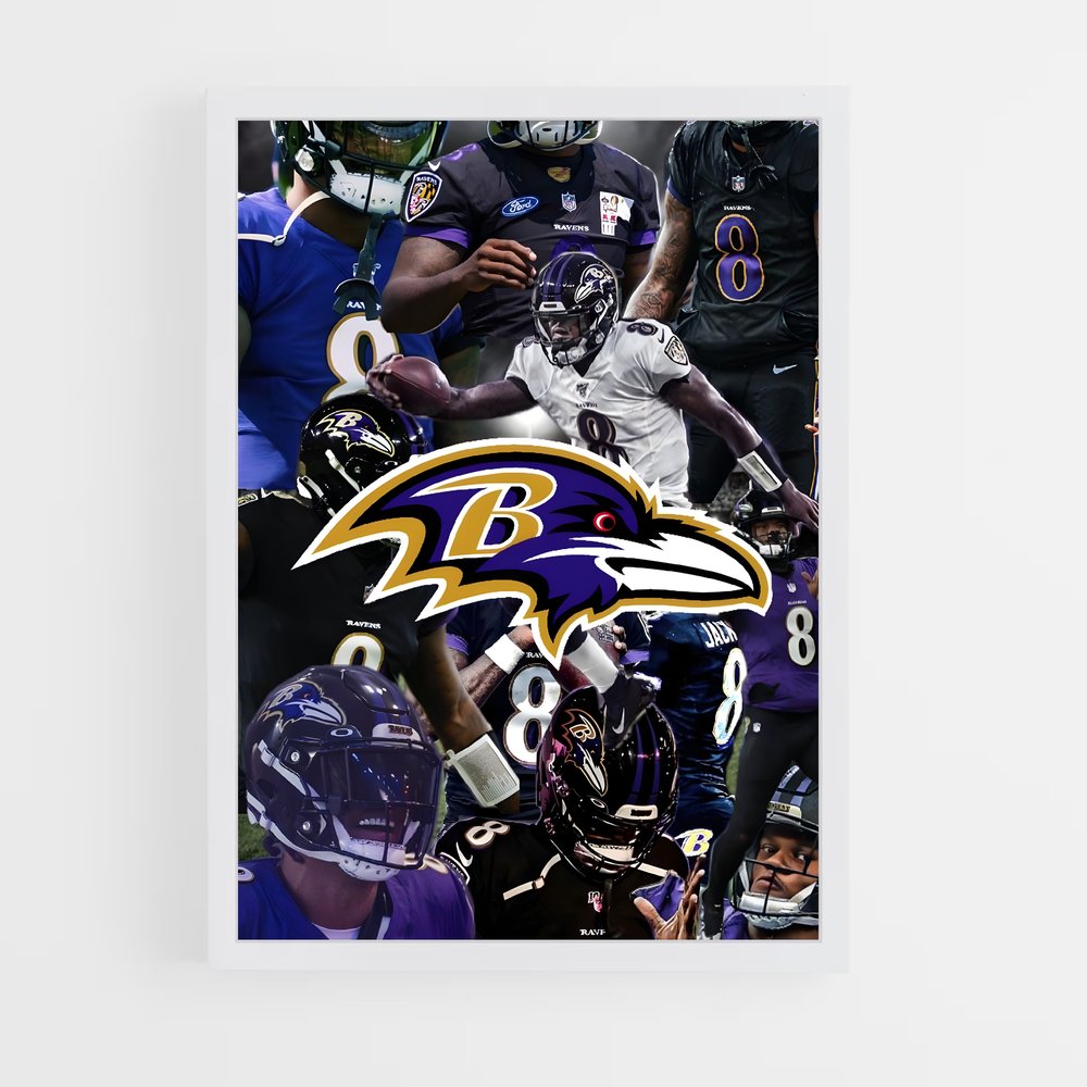 Poster Collage Baltimore Ravens – affiche Football US (vue 3)