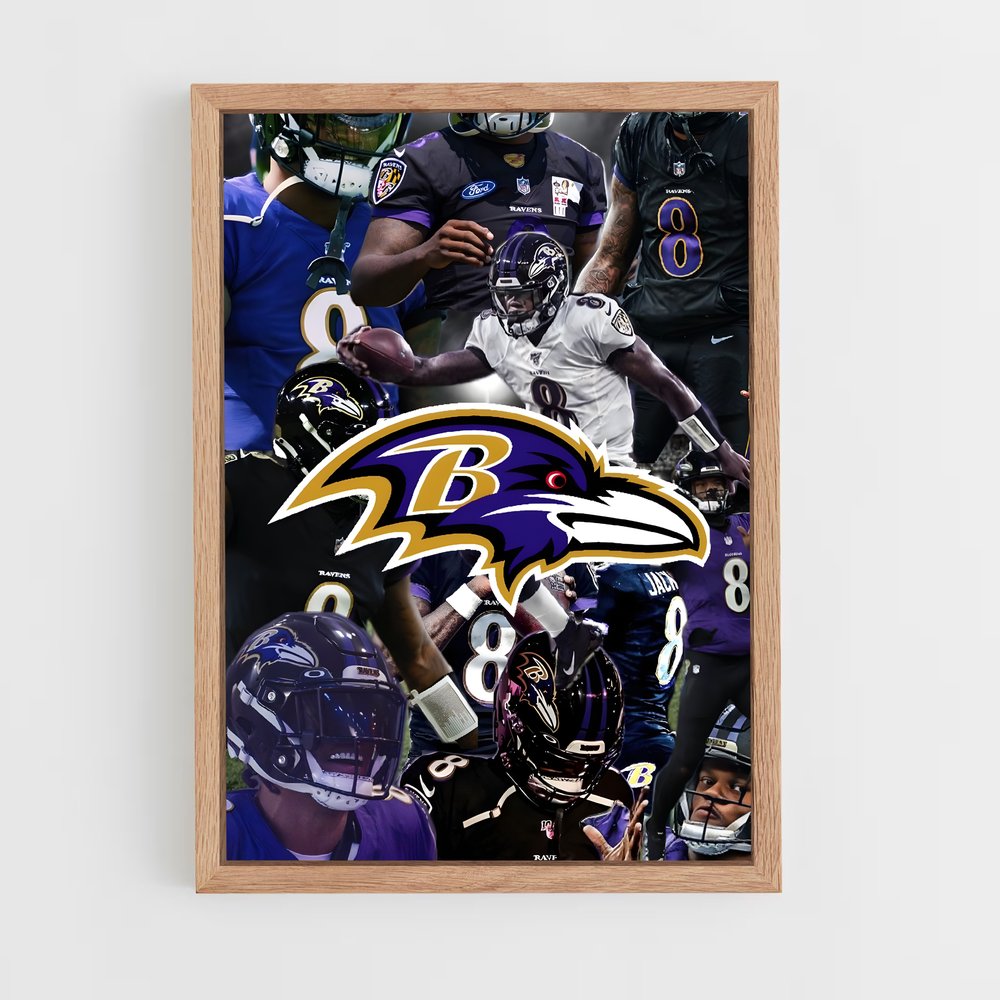 Poster Collage Baltimore Ravens – affiche Football US (vue 4)