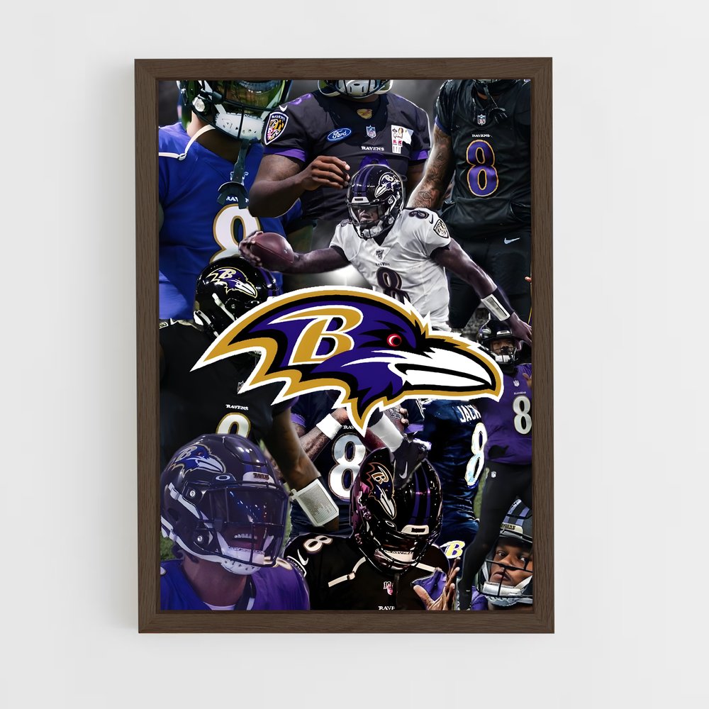 Poster Collage Baltimore Ravens – affiche Football US (vue 5)