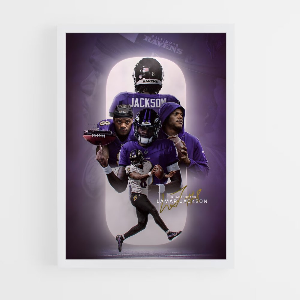 Poster Quarterback Baltimore Ravens – affiche Football US (vue 3)