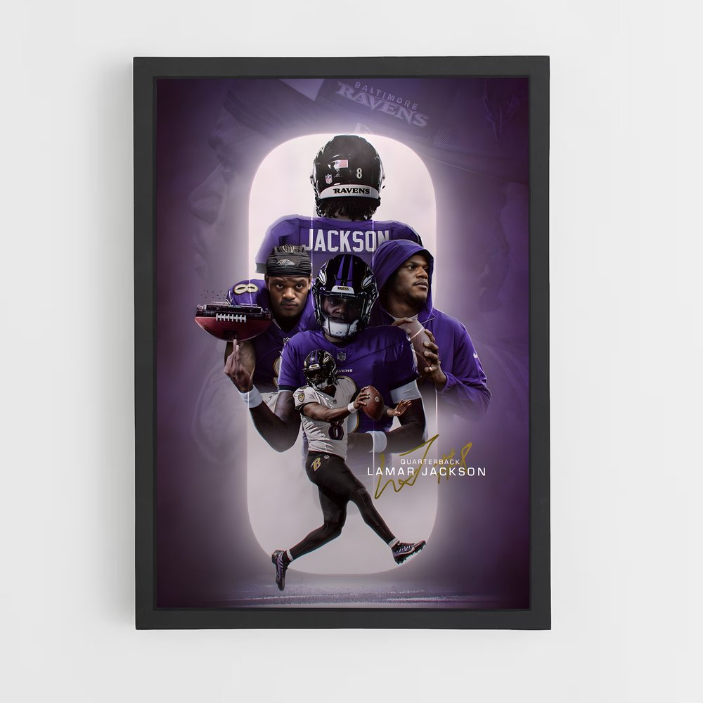 Poster Quarterback Baltimore Ravens – affiche Football US (vue 2)