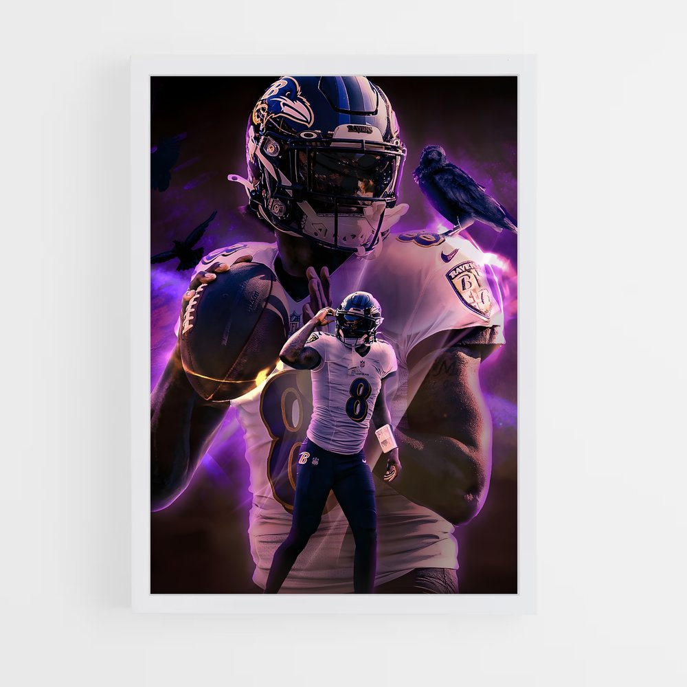 Poster Lamar Jackson Aesthetic – affiche Football US (vue 3)
