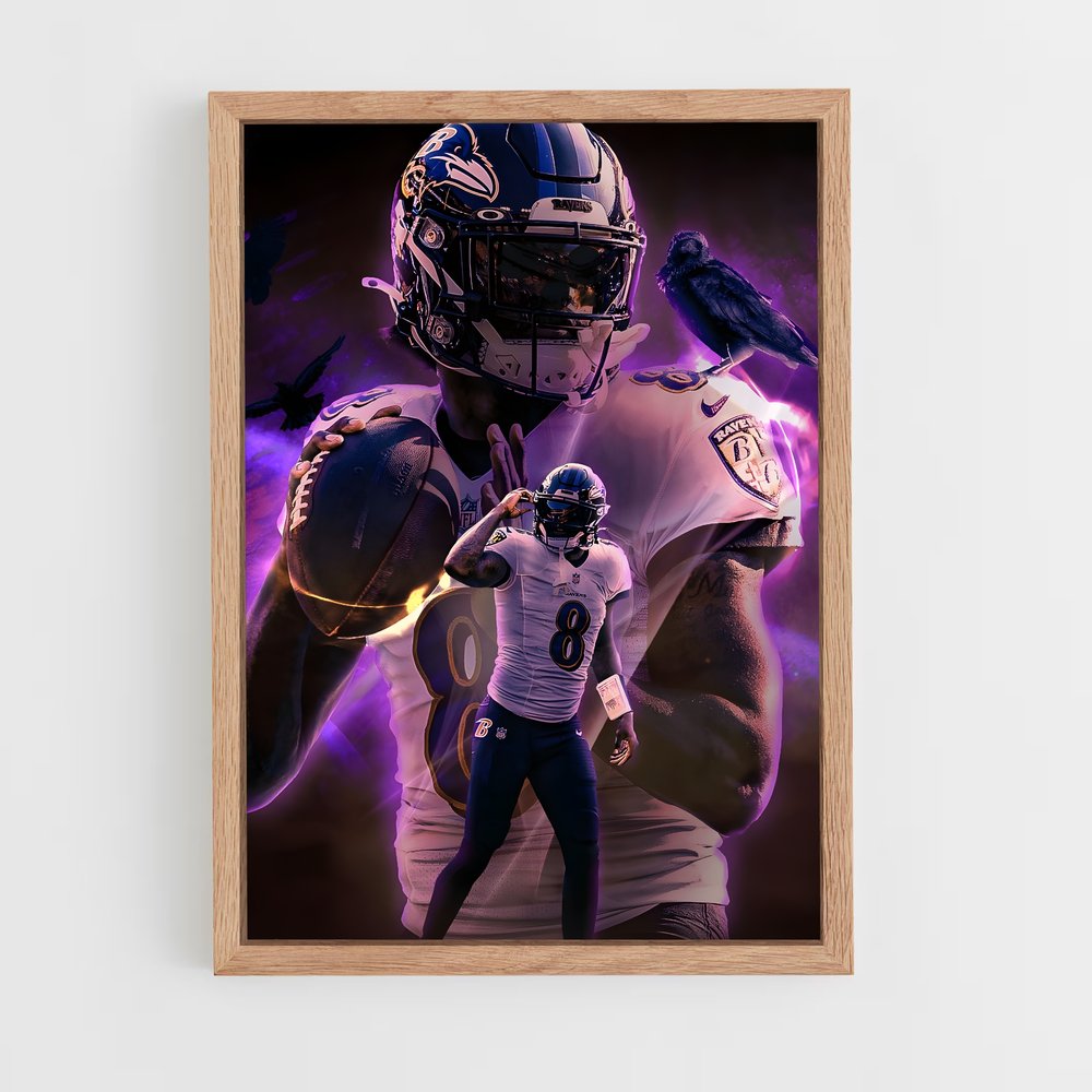 Poster Lamar Jackson Aesthetic – affiche Football US (vue 4)