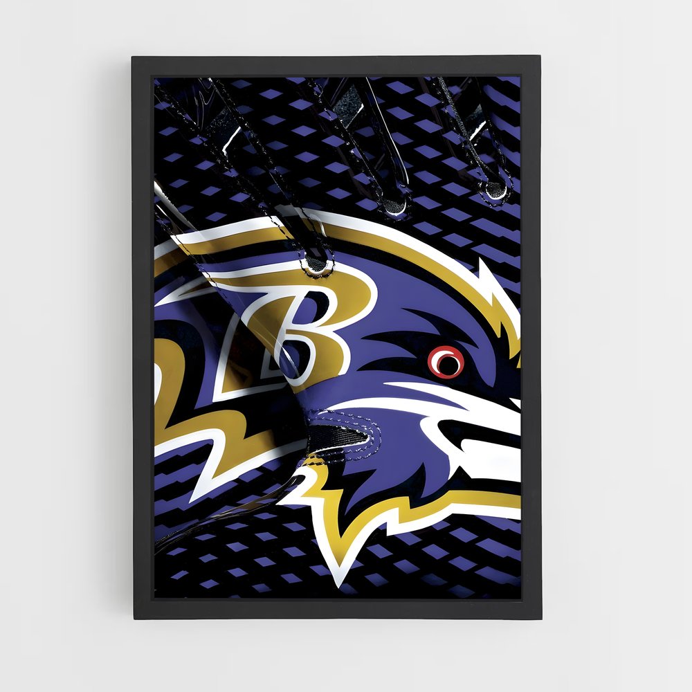 Poster Baltimore Ravens Gants – affiche Football US (vue 2)