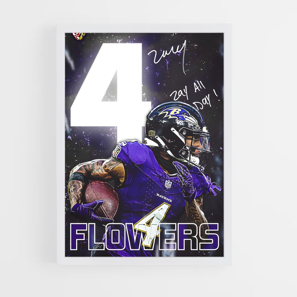 Poster 4 Flowers – affiche Football US (vue 3)