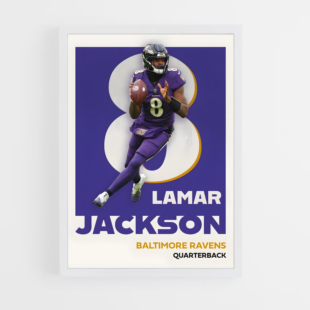 Poster Lamar Jackson – affiche Football US (vue 3)