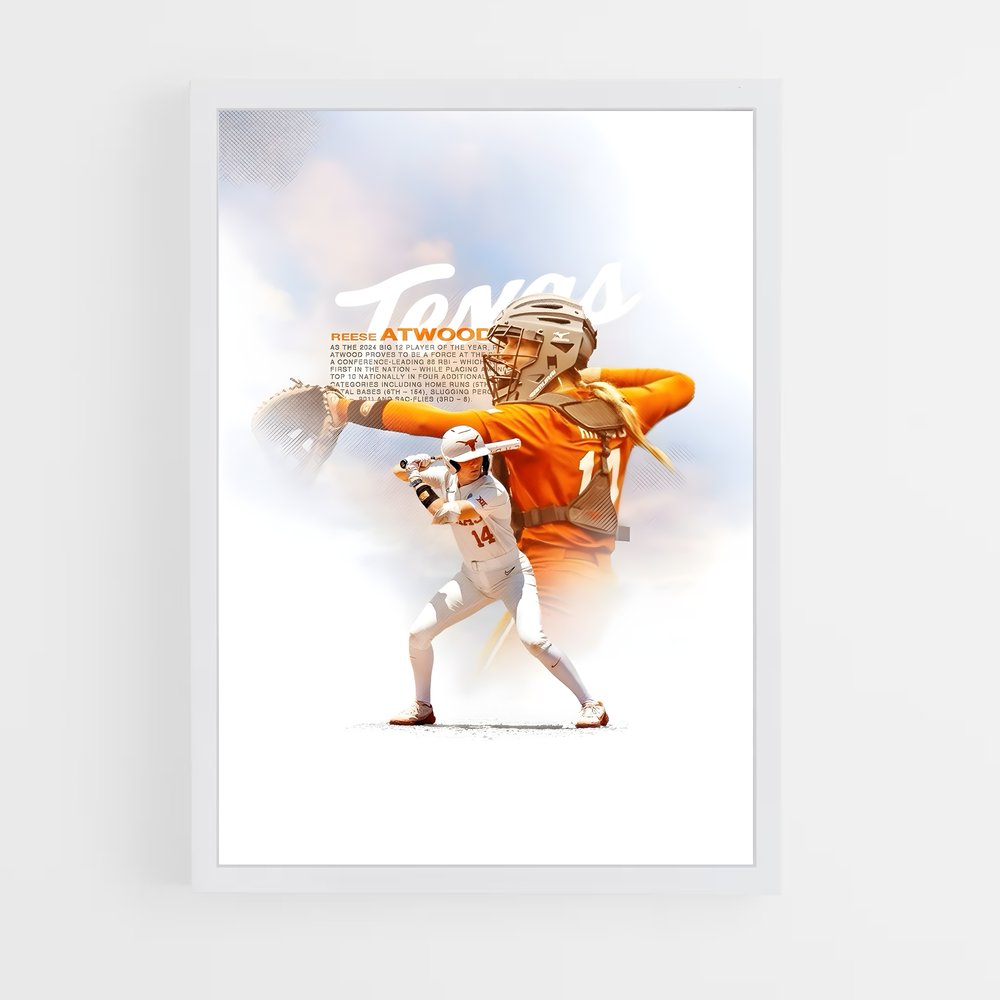 Poster Reese Atwood – affiche Baseball (vue 3)