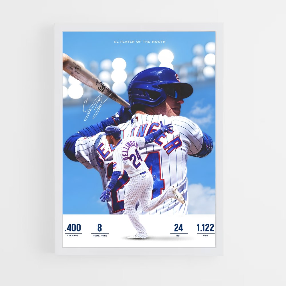 Poster Bellinger – affiche Baseball (vue 3)