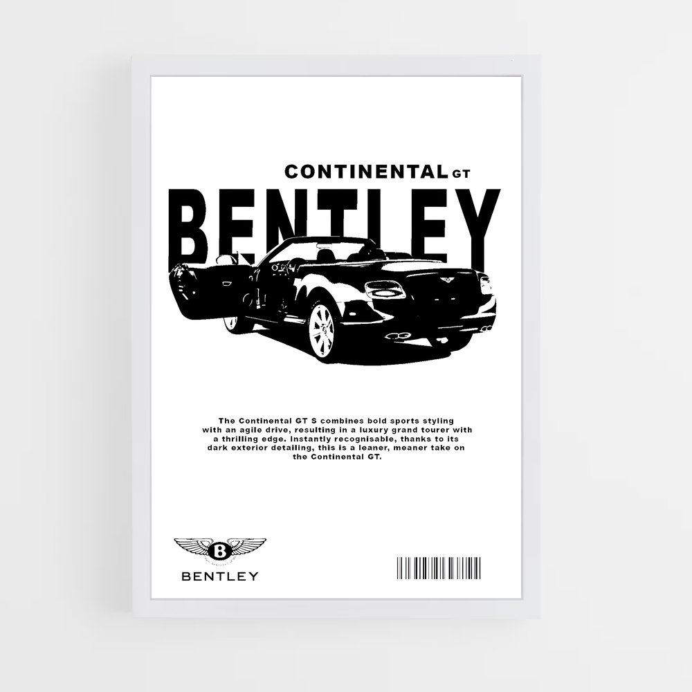 Poster Bentley Noir et Blanc (vue 3)