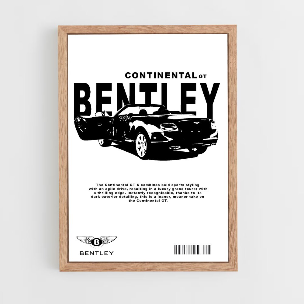 Poster Bentley Noir et Blanc (vue 4)