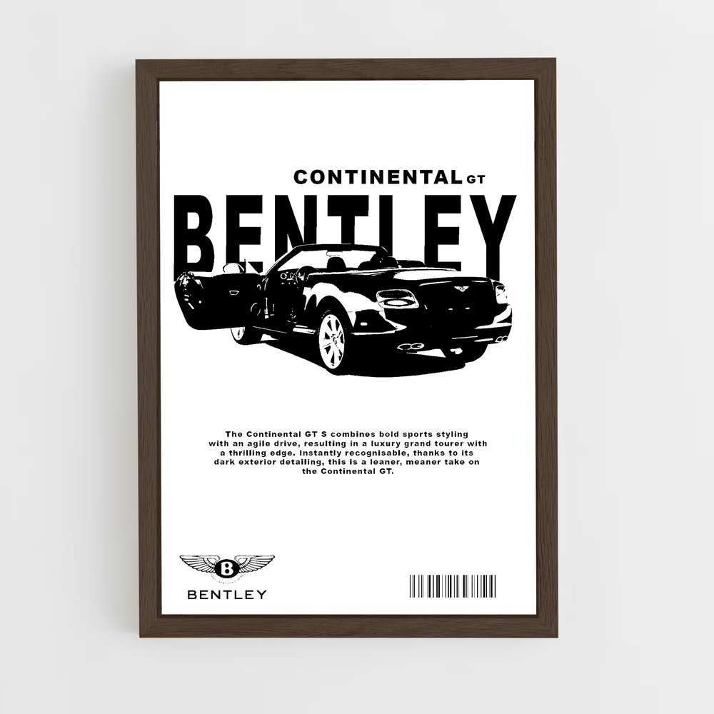 Poster Bentley Noir et Blanc (vue 5)