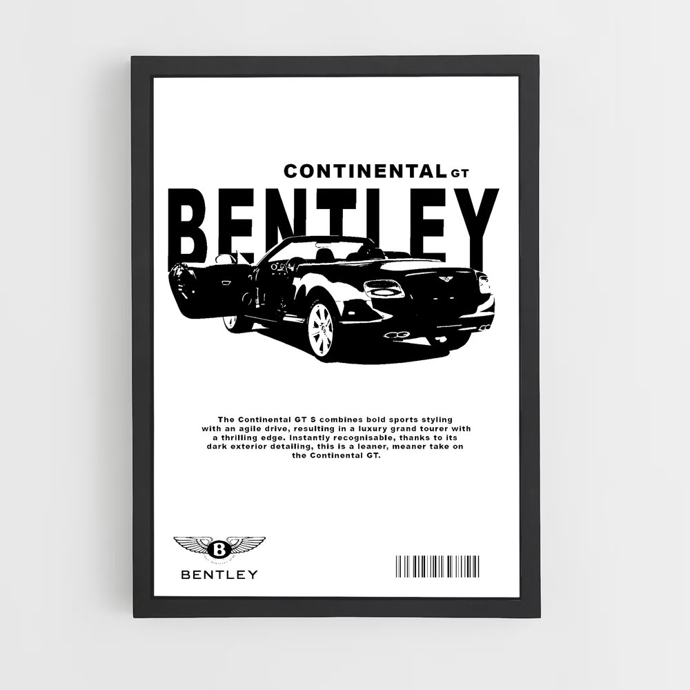Poster Bentley Noir et Blanc (vue 2)