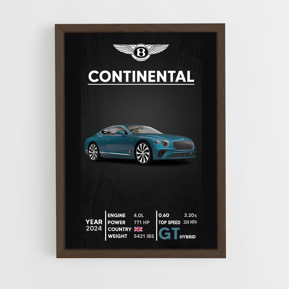 Poster Bentley Continental (vue 5)