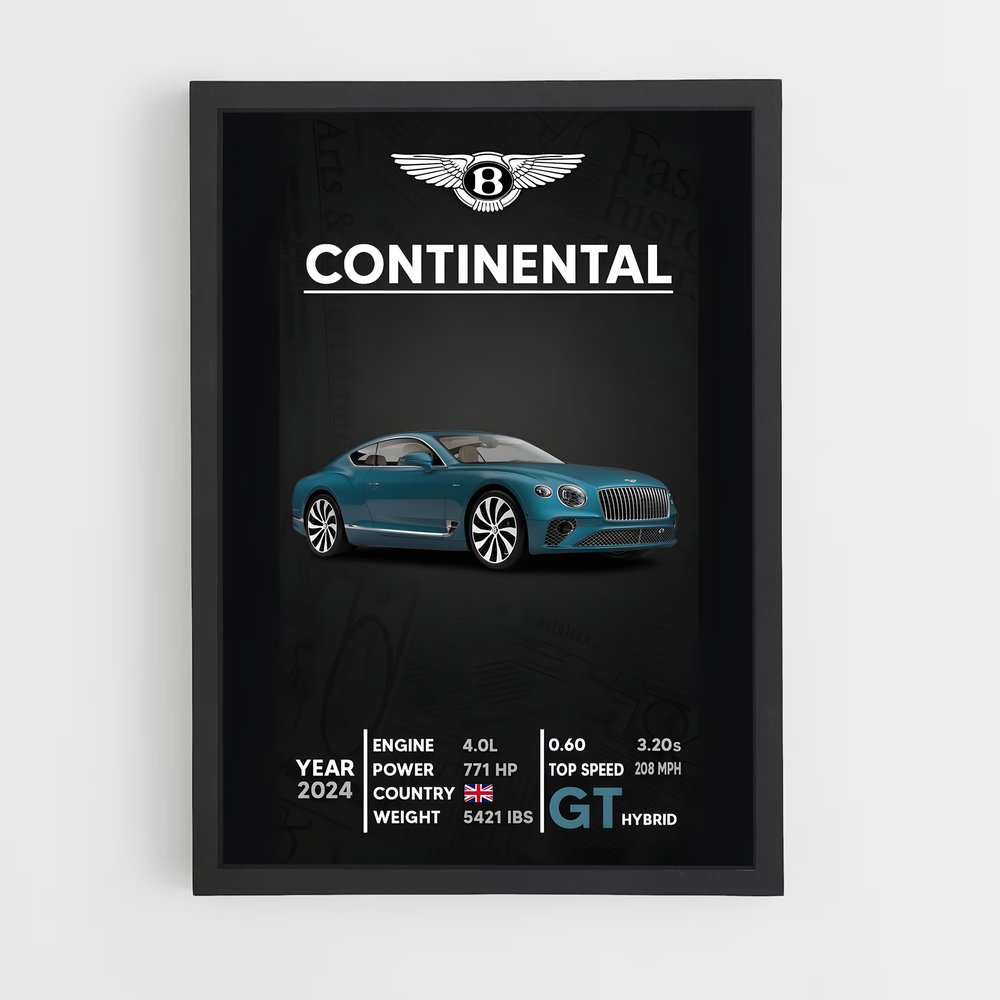 Poster Bentley Continental (vue 2)