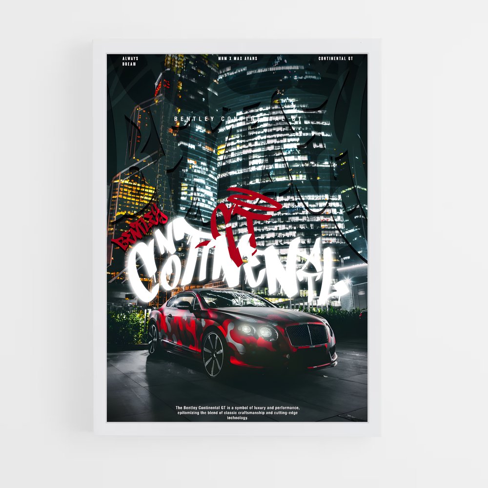 Poster Bentley Continental GT (vue 3)