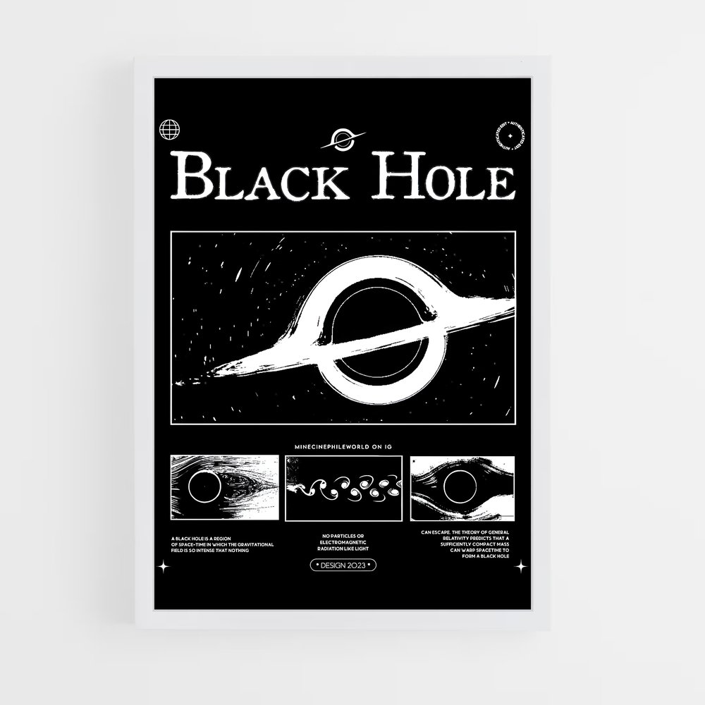 Poster Black Hole – affiche Trou Noir (vue 3)