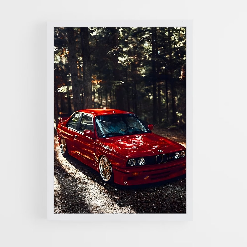 Poster Série 3 Rouge – affiche BMW (vue 3)