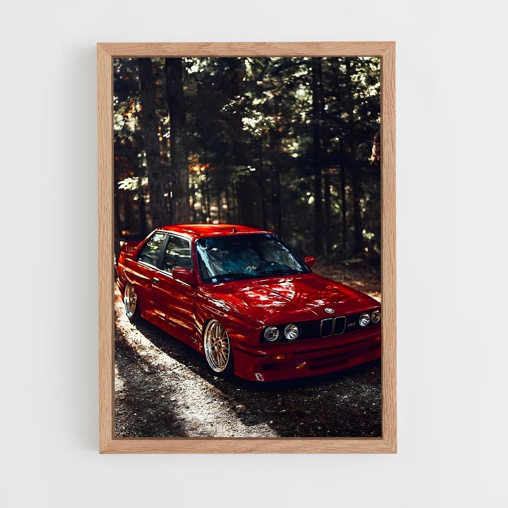 Poster Série 3 Rouge – affiche BMW (vue 4)