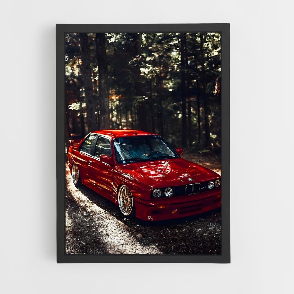 Poster Série 3 Rouge – affiche BMW (vue 2)