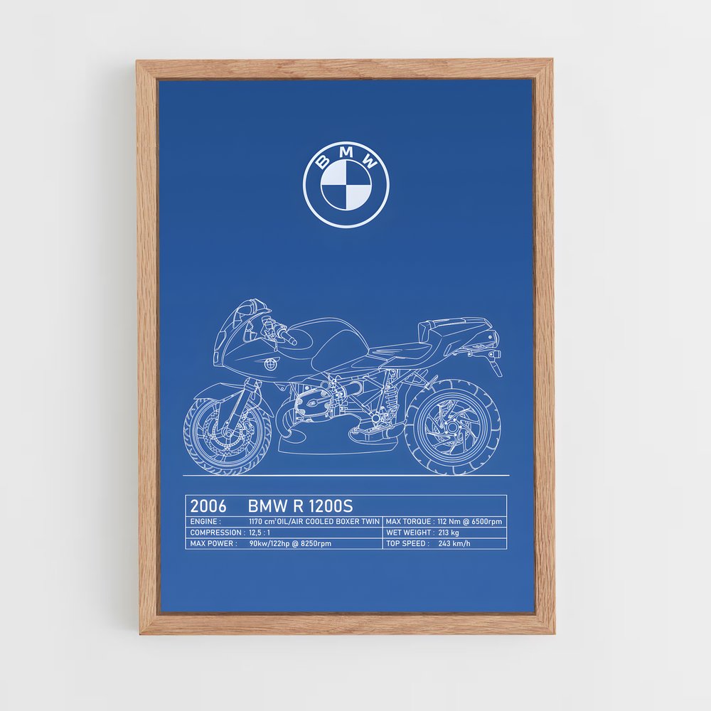 Poster BMW Motorrad Blueprint (vue 4)